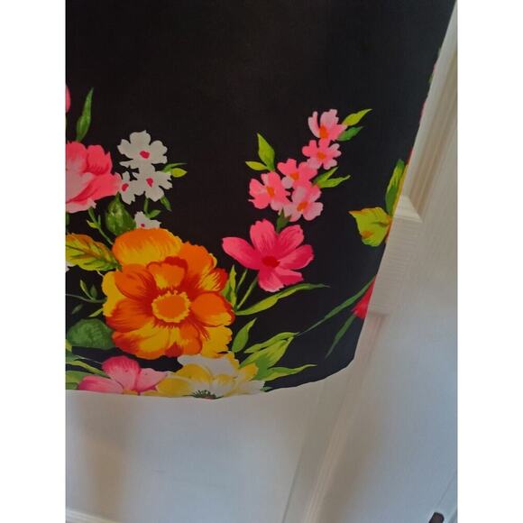 Vintage 70s Vibrant Flower Print Maxi Hostess Collar House Midi Dress, Med/Lrg - Picture 13 of 13